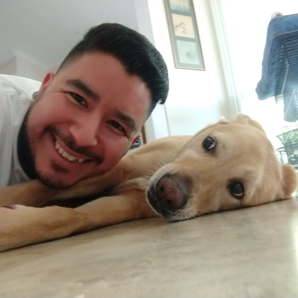 Eric in Selfie with dog